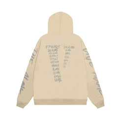VLONE Beige Sleeve‑Print Zip‑Up Hoodie