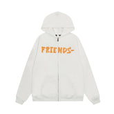 VLONE Friends Tape‑Print Zip‑Up Hoodie
