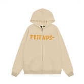 VLONE Friends Tape‑Print Zip‑Up Hoodie