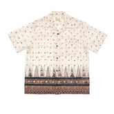 26SS KAPITAL HH Hirata and Hongri Hawaiian Snowflake Printed Cuban Collar Short Sleeve Shirt