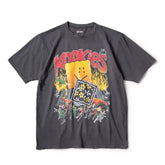 KAPITAL24SS Hirata and Hongri style wax printed distressed and cracked fun print round neck short sleeved T-shirt