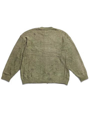 20AW KAPITAL Hirata Kazuhiro Cross Pattern Pierced Round Neck Knitted Sweater Hoodie Long Sleeve Sweater