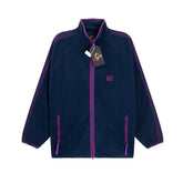 NEEDLES butterfly embroidered logo cardigan jacket simple and versatile autumn and winter warm fleece jacket for men and women