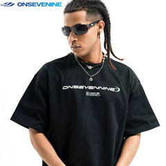 ONSEVENINE Tech-Font Minimalist Logo Tee