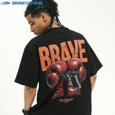 ONSEVENINE "Brave" Boxing Gloves Graphic Tee