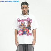 ONSEVENINE "Groove with Us" Cartoon Graphic Tee