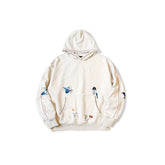 24AW KAPITAL Hirata and Hongri casual flower bird embroidery pure cotton loose hooded sweatshirt