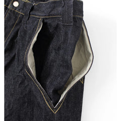 26SS KAPITAL HH Hirata and Hongri denim blue dye embroidered four pocket knee high denim pants
