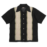 KAPITAL Hirata Kazuhiro style Japanese hollowed out knit Cuban collar retro ethnic style short sleeved polo shirt