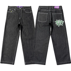 ADWYSD TALK Green‑Logo Baggy Jeans