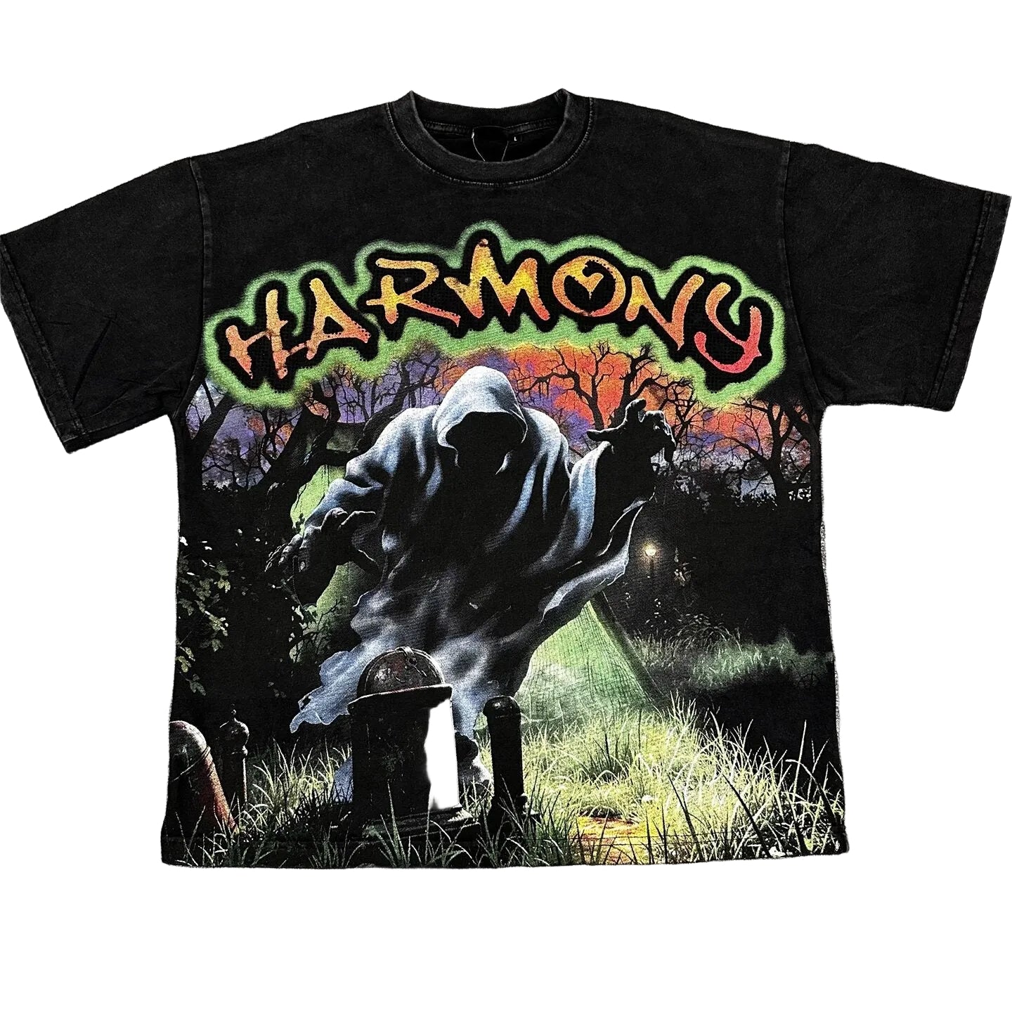 Harmony Graveyard Horror‑Print T‑Shirt