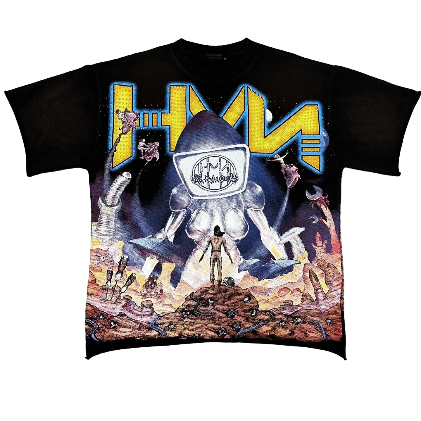 Harmony Retro Space‑Robot Print T‑Shirt