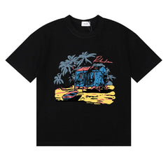 RHUDE Island Graphic Print T-Shirt - Black