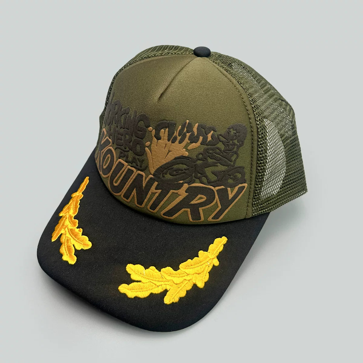 26AW KAPITAL VINTAGE Japanese Hirata Kazuhiro Printed Embroidered Mesh Breathable Splicing Baseball Hat