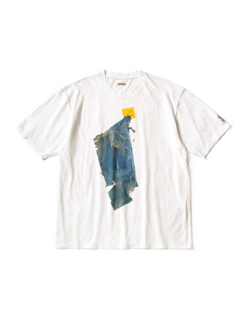 26SS KAPITAL HH Hirata and Hongri casual cotton denim smiling face print loose round neck short sleeved T