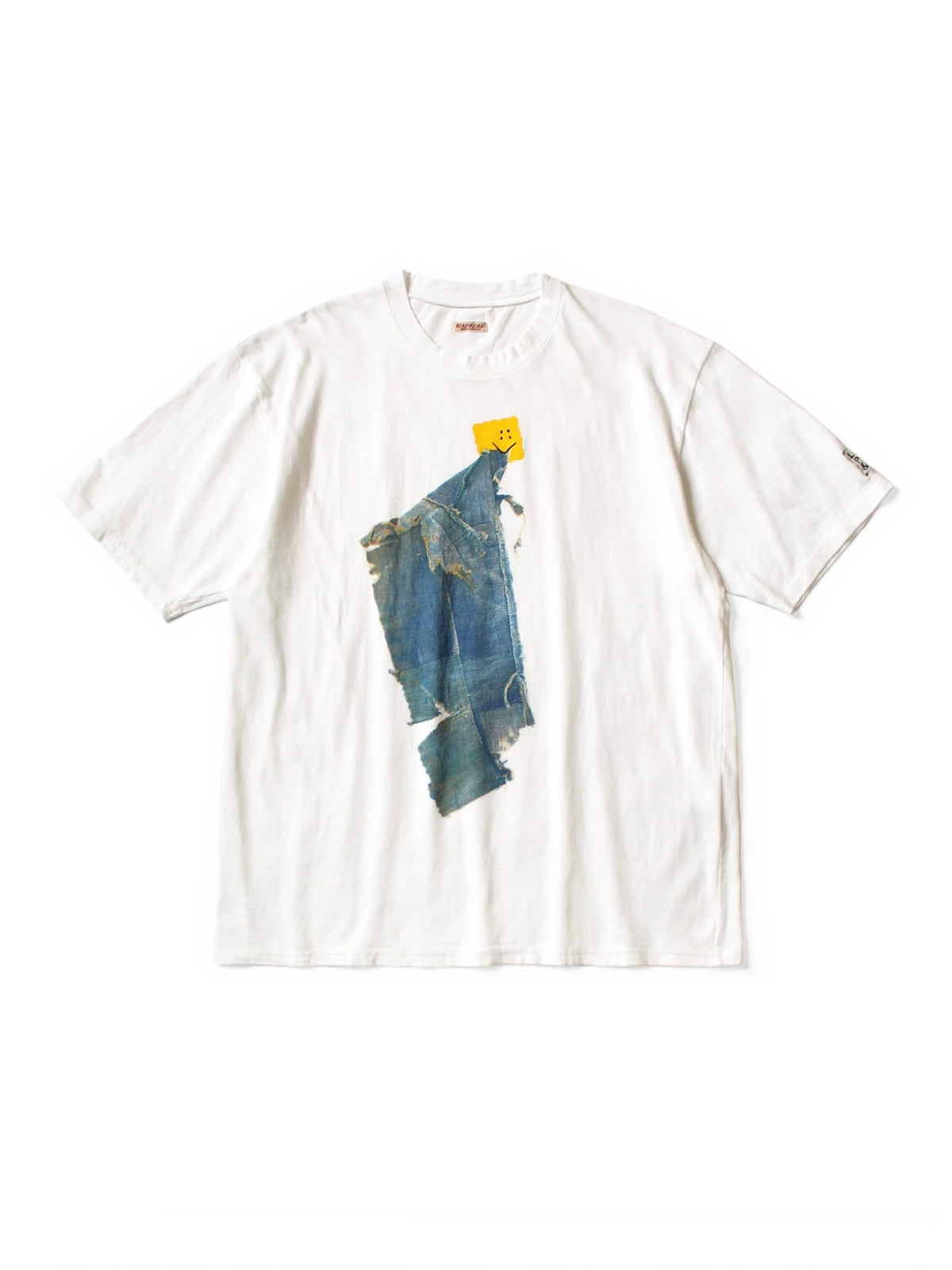 26SS KAPITAL HH Hirata and Hongri casual cotton denim smiling face print loose round neck short sleeved T