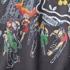 KAPITAL24SS Hirata and Hongri style wax printed distressed and cracked fun print round neck short sleeved T-shirt
