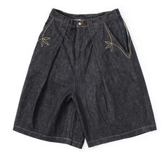 26SS KAPITAL HH Hirata and Hongri denim blue dye embroidered four pocket knee high denim pants