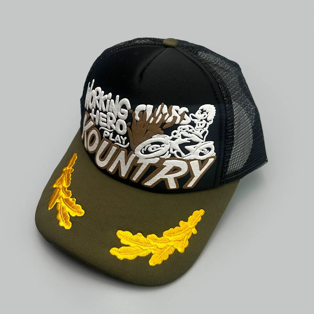 26AW KAPITAL VINTAGE Japanese Hirata Kazuhiro Printed Embroidered Mesh Breathable Splicing Baseball Hat