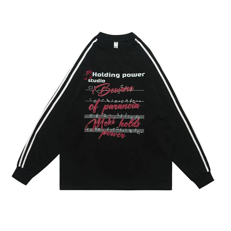 ONSEVENINE "Holding Power / Moki" Musical Graphic Long-Sleeve Shirt