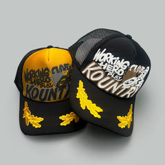 26AW KAPITAL VINTAGE Japanese Hirata Kazuhiro Printed Embroidered Mesh Breathable Splicing Baseball Hat