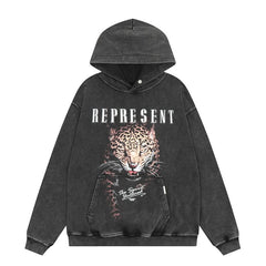 Represent Leopard Vintage Hoodie
