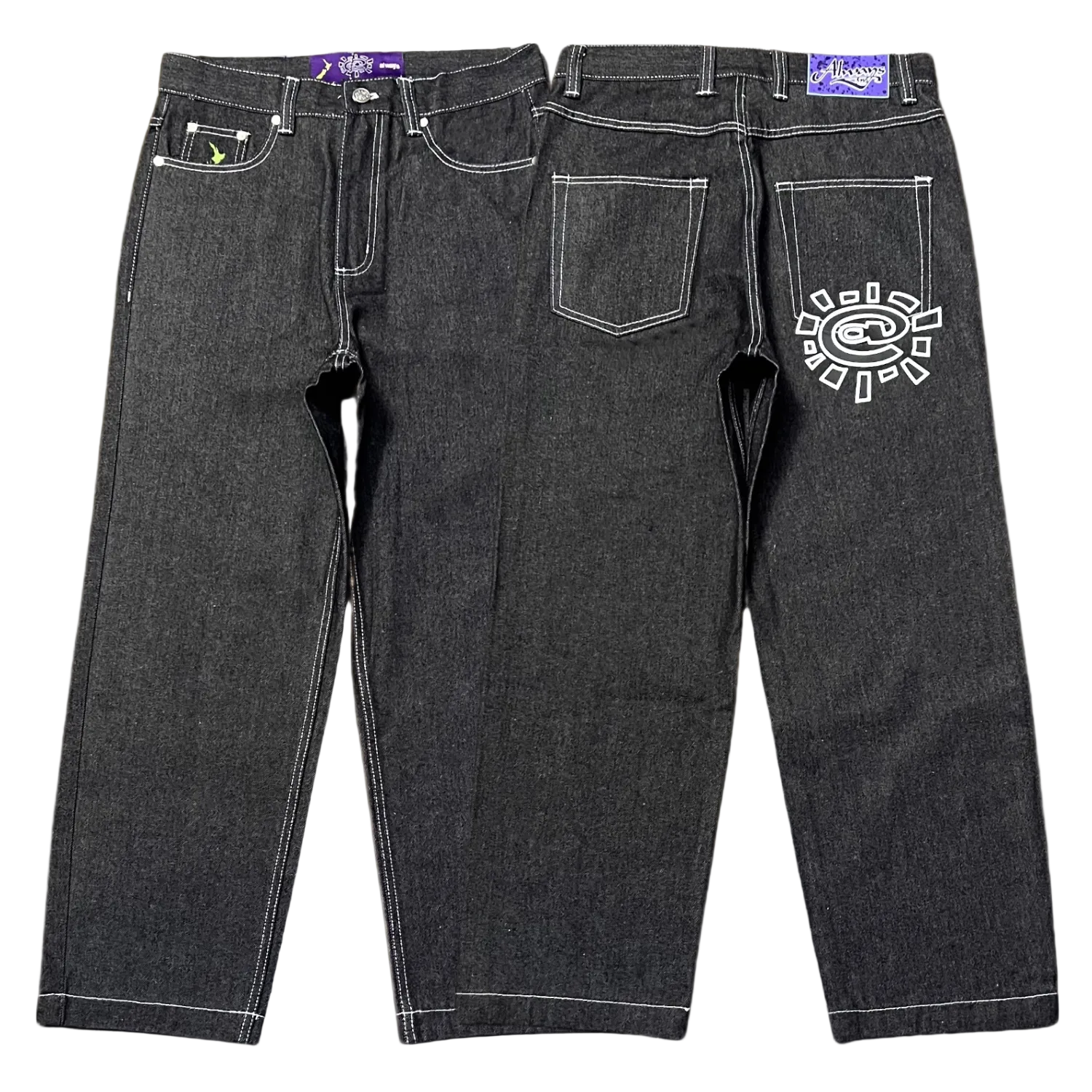 ADWYSD TALK White Sun Logo Baggy Jeans