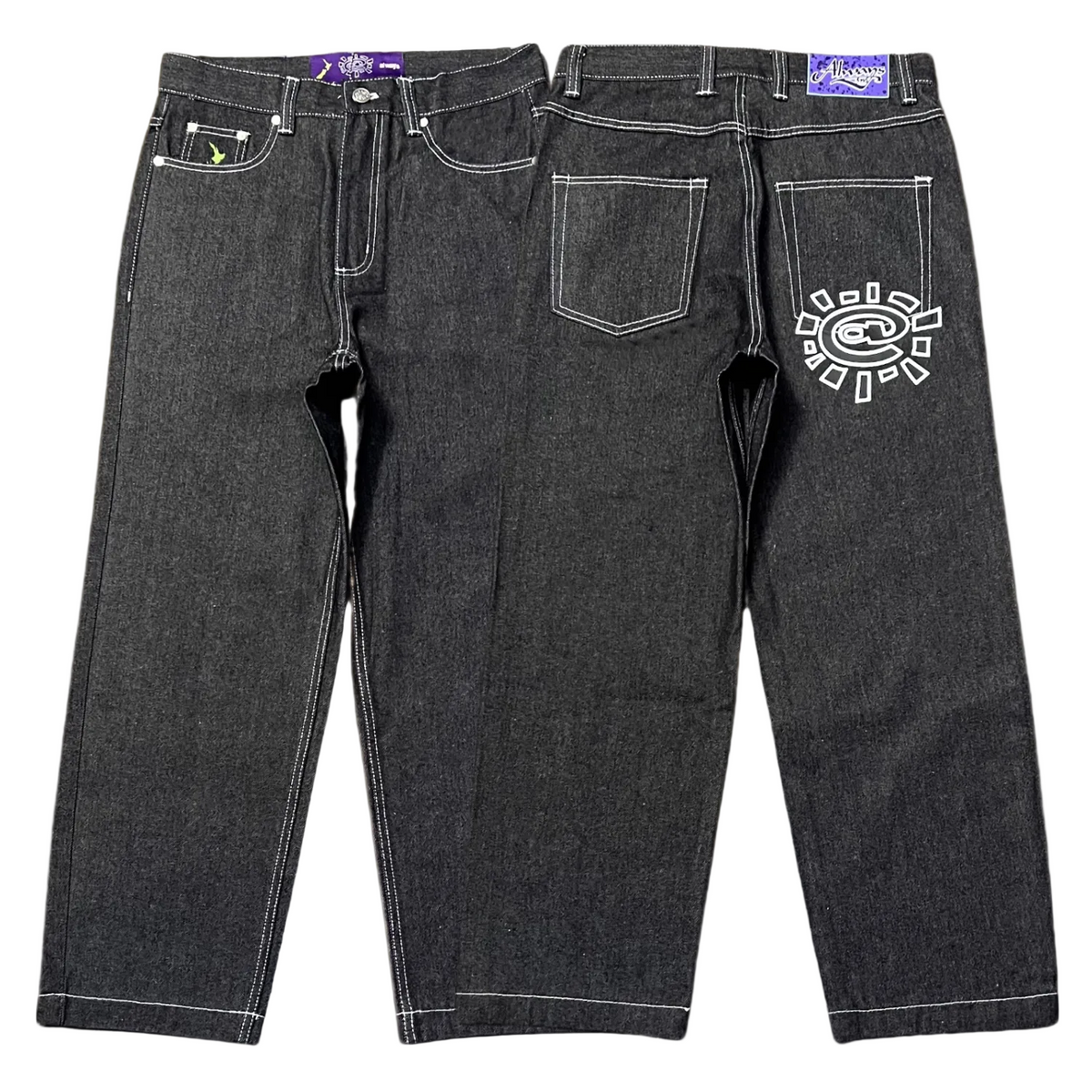 ADWYSD TALK White Sun Logo Baggy Jeans