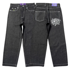 ADWYSD TALK White Sun Logo Baggy Jeans