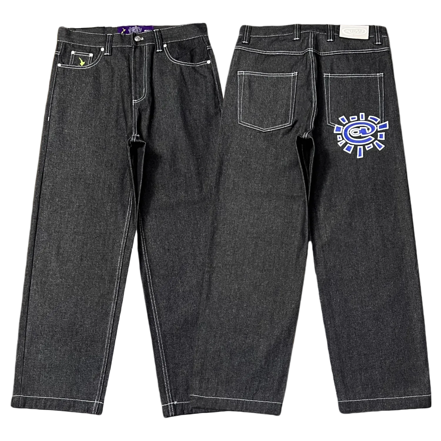 ADWYSD TALK Blue‑Logo Raw Denim