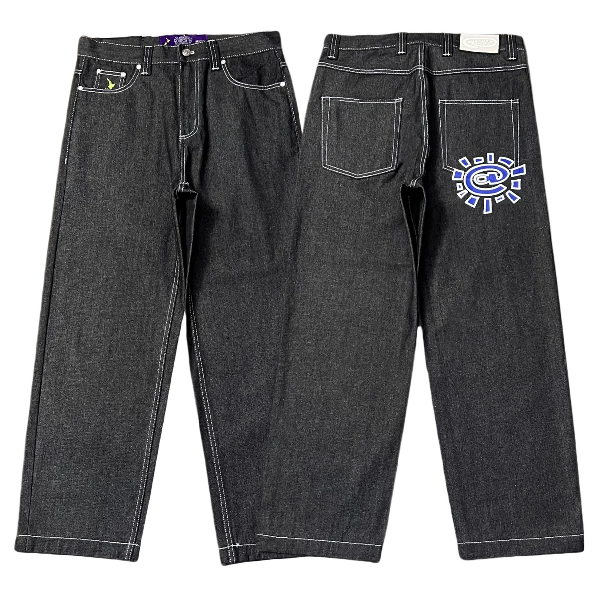 ADWYSD TALK Blue‑Logo Raw Denim