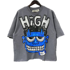 BKYS Blue Cartoon Devil T‑Shirt