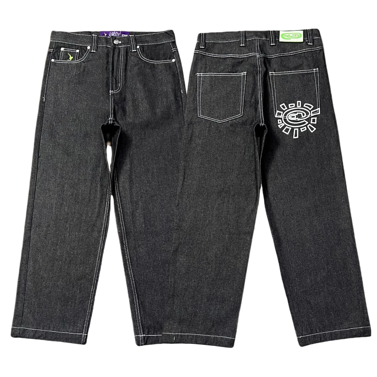 ADWYSD TALK White Sun Logo Baggy Jeans