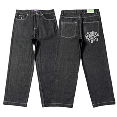 ADWYSD TALK White Sun Logo Baggy Jeans