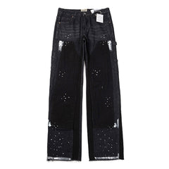 GALLERY DEPT Black Paint‑Splatter Carpenter Jeans