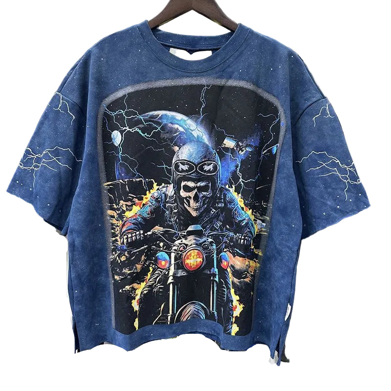 BKYS Skeleton Biker Thunder Tee