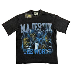 MAJESTIK Skull Football Graphic Tee