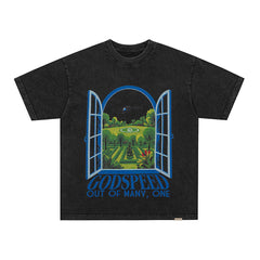 GodSpeed Helicopter Graphic T-Shirt – Washed Black