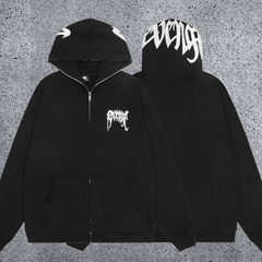 REVENGE Graffiti Zip-Up Hoodie – Blue
