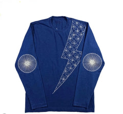 KAPITAL Blue Dye Lightning Long Sleeve Tee
